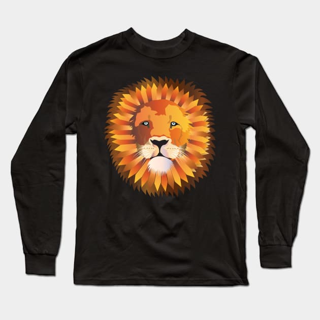 Lion head Long Sleeve T-Shirt by mypointink